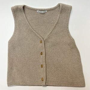 Abercrombie & Fitch Beige V-Neck Sweater Vest